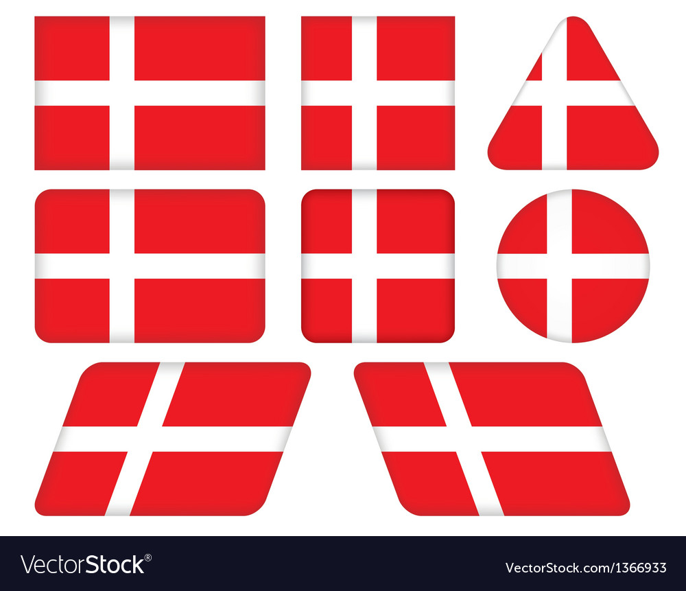 Buttons with flag of denmark