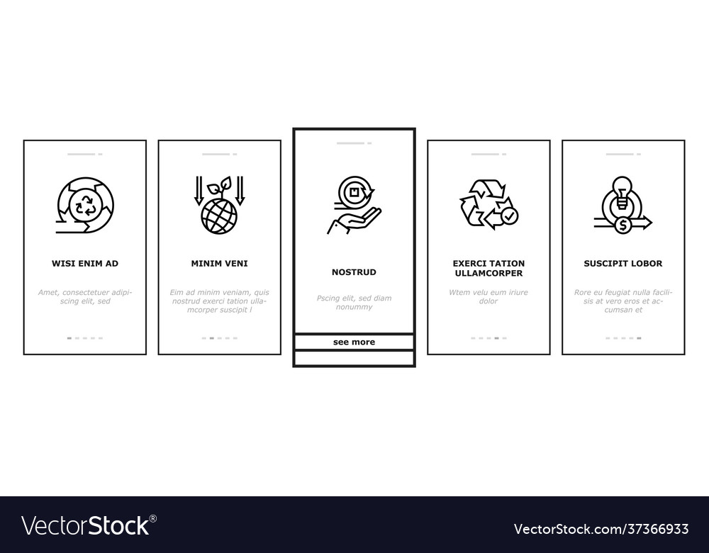 Circular and linear economy model onboarding icons