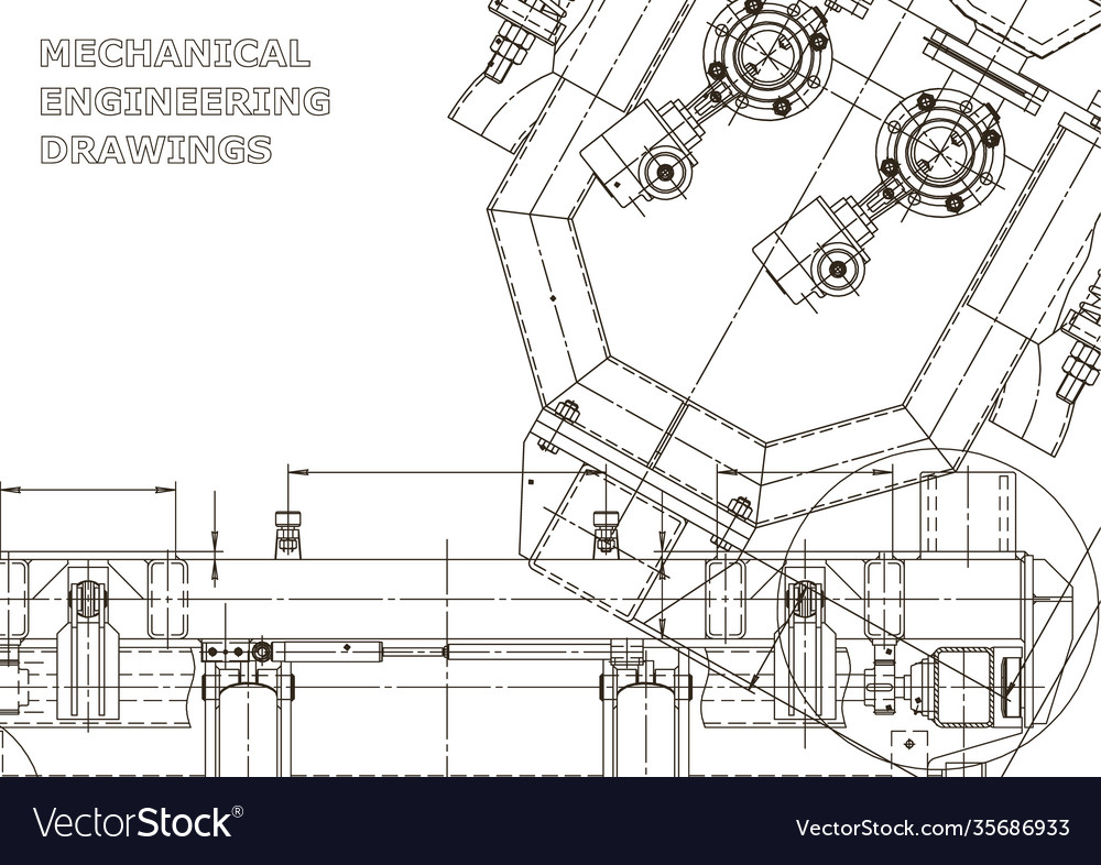 Computer aided design systems blueprint scheme Vector Image