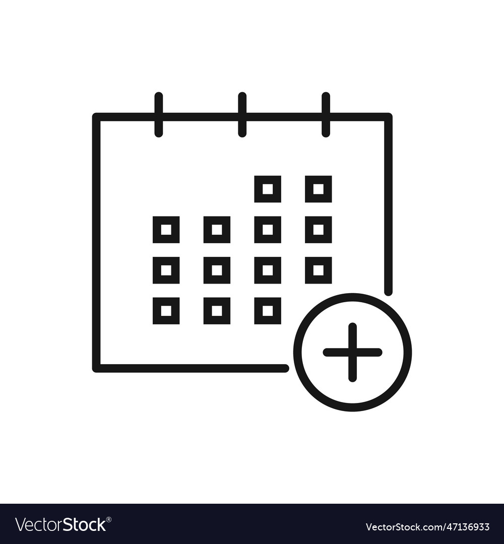 Editable icon of add schedule reminder isolated Vector Image Editable icon of add schedule reminder isolated