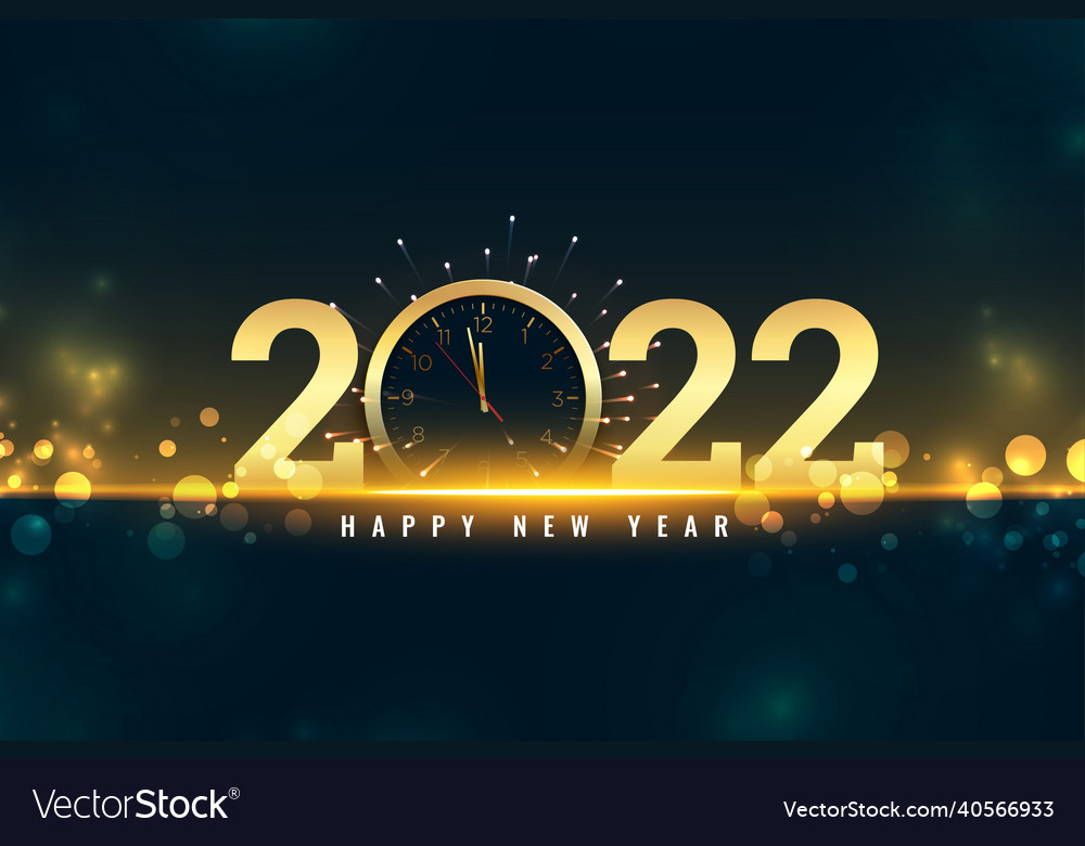 Happy new year 2022 eve celebration card Vector Image