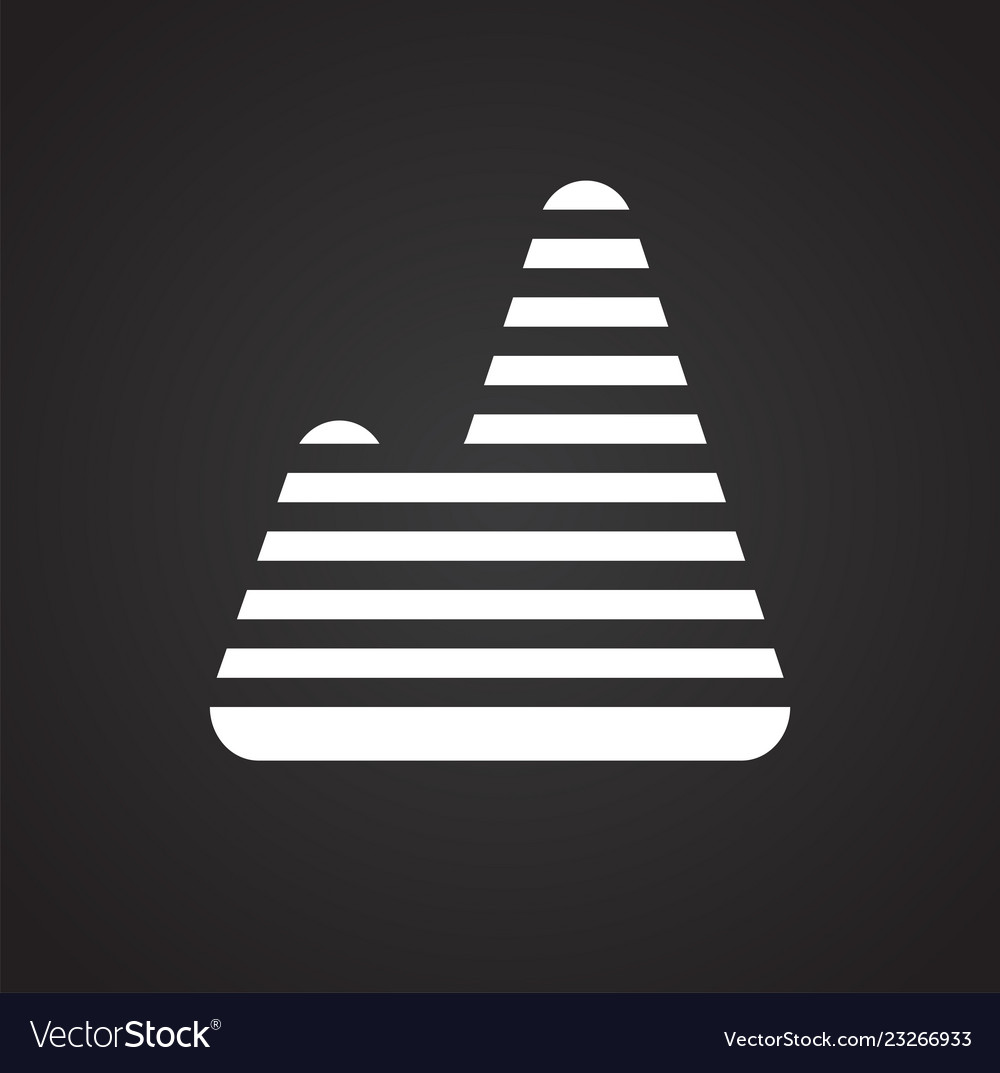 Bergsymbol auf schwarzem Hintergrund für Grafik