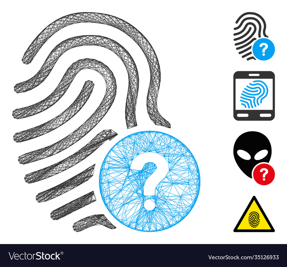 Network fingerprint status mesh vector image Network fingerprint status mesh