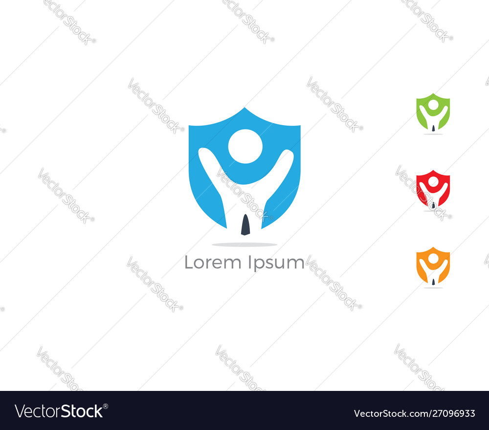 People security shield logo design