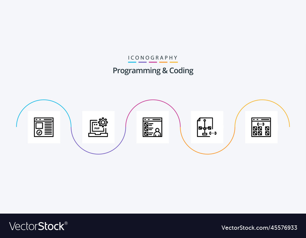 Programmierung und Kodierung Zeile 5 Icon Pack einschließlich