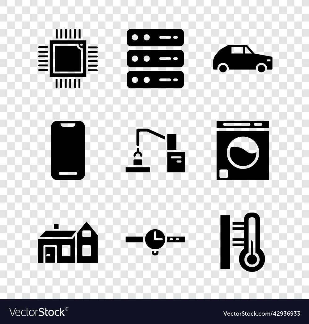 Prozessor mit Mikroschaltungen einstellen cpu-Server-Daten vector image Prozessor mit Mikroschaltungen einstellen cpu-Server-Daten