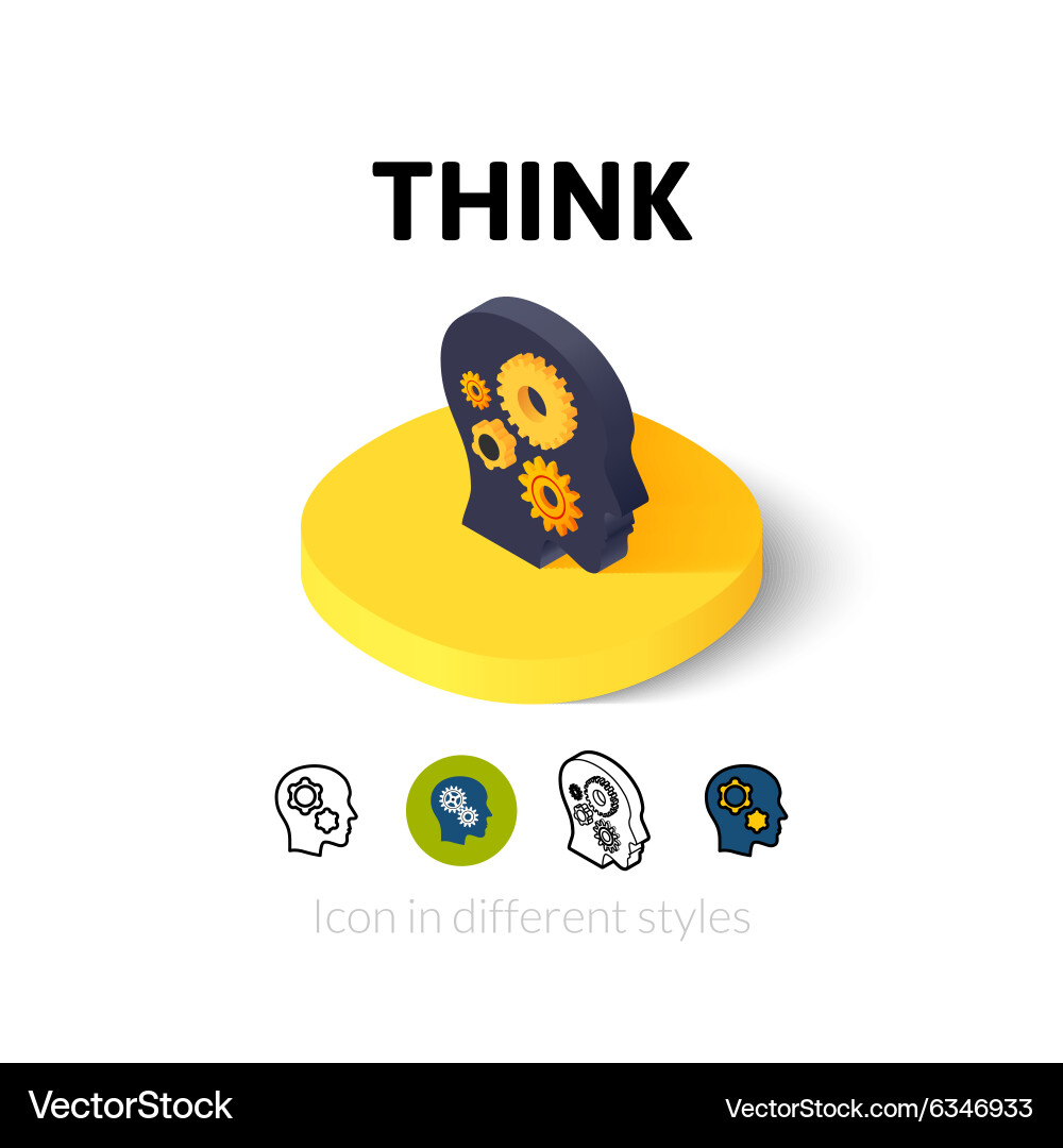 Think icon in different style Royalty Free Vector Image