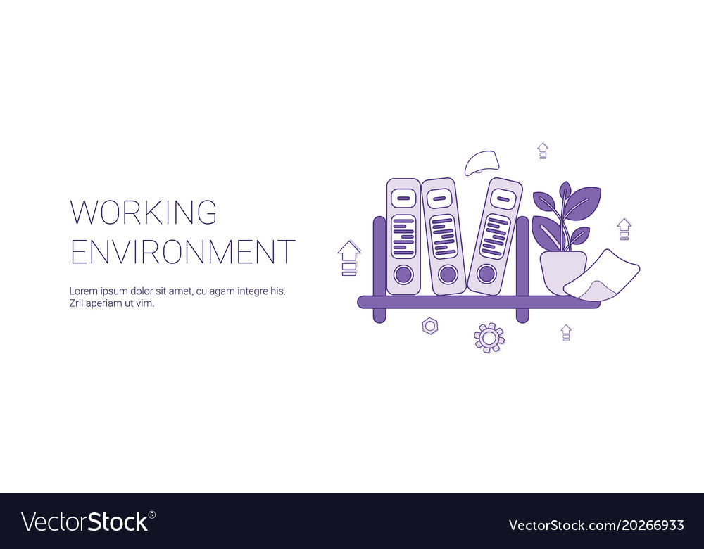 Working environment workplace concept template web