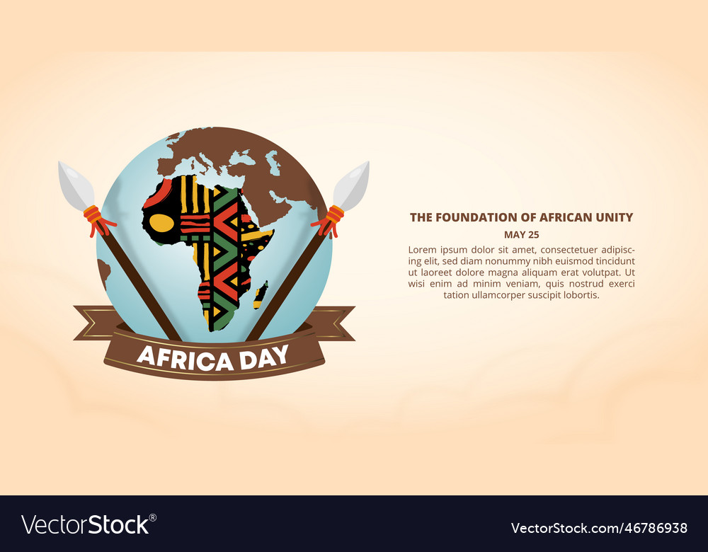 Africa day background with map and pattern