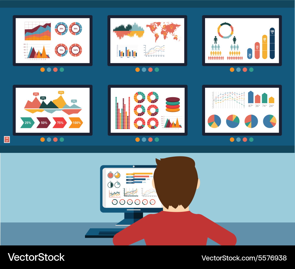 Analytic information info graphic and development Vector Image