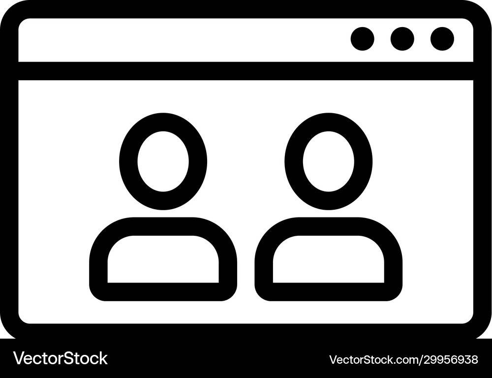 Audience browser icon isolated contour Royalty Free Vector
