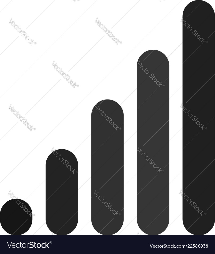 Bar chart graph symbol rounded rectangle vector image Bar chart graph symbol rounded rectangle