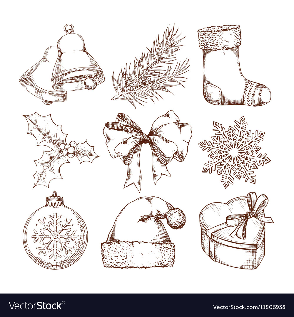 Christmas Icons Set Royalty Free Vector Image - Vectorstock