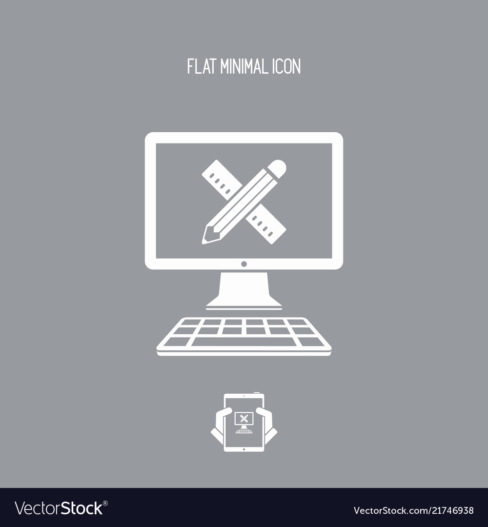 Computer design project - web flat icon