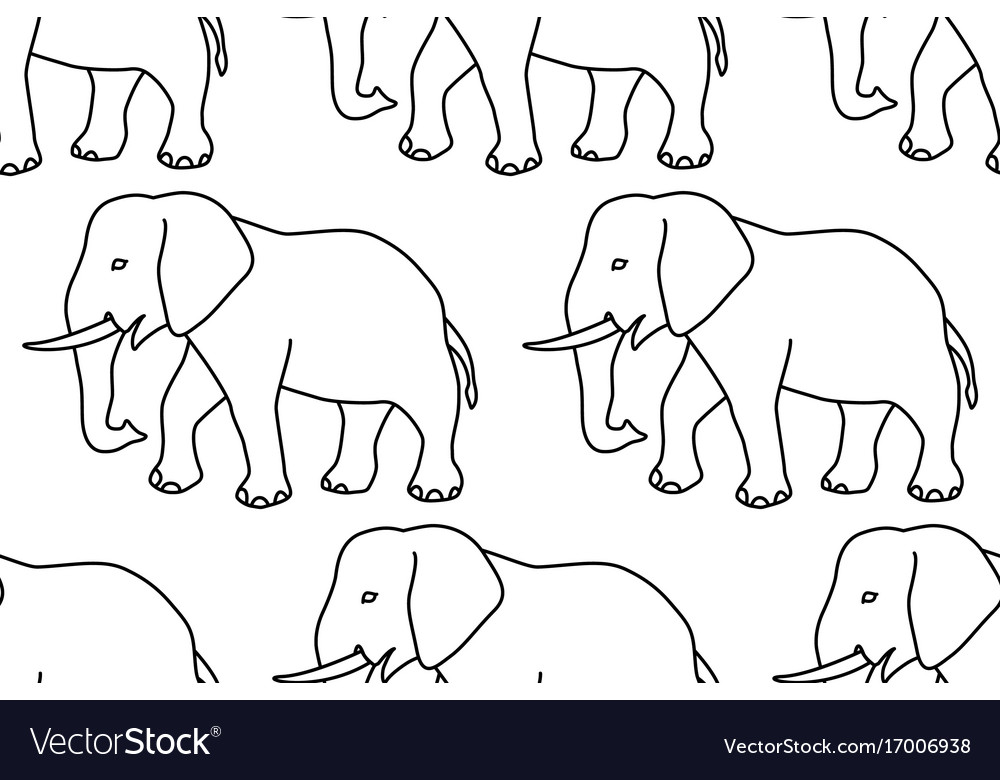 Elephant contour pattern