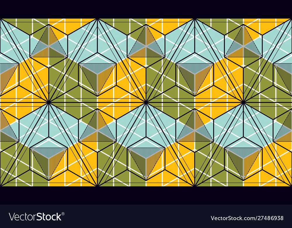 Geometric 3d lines abstract seamless pattern