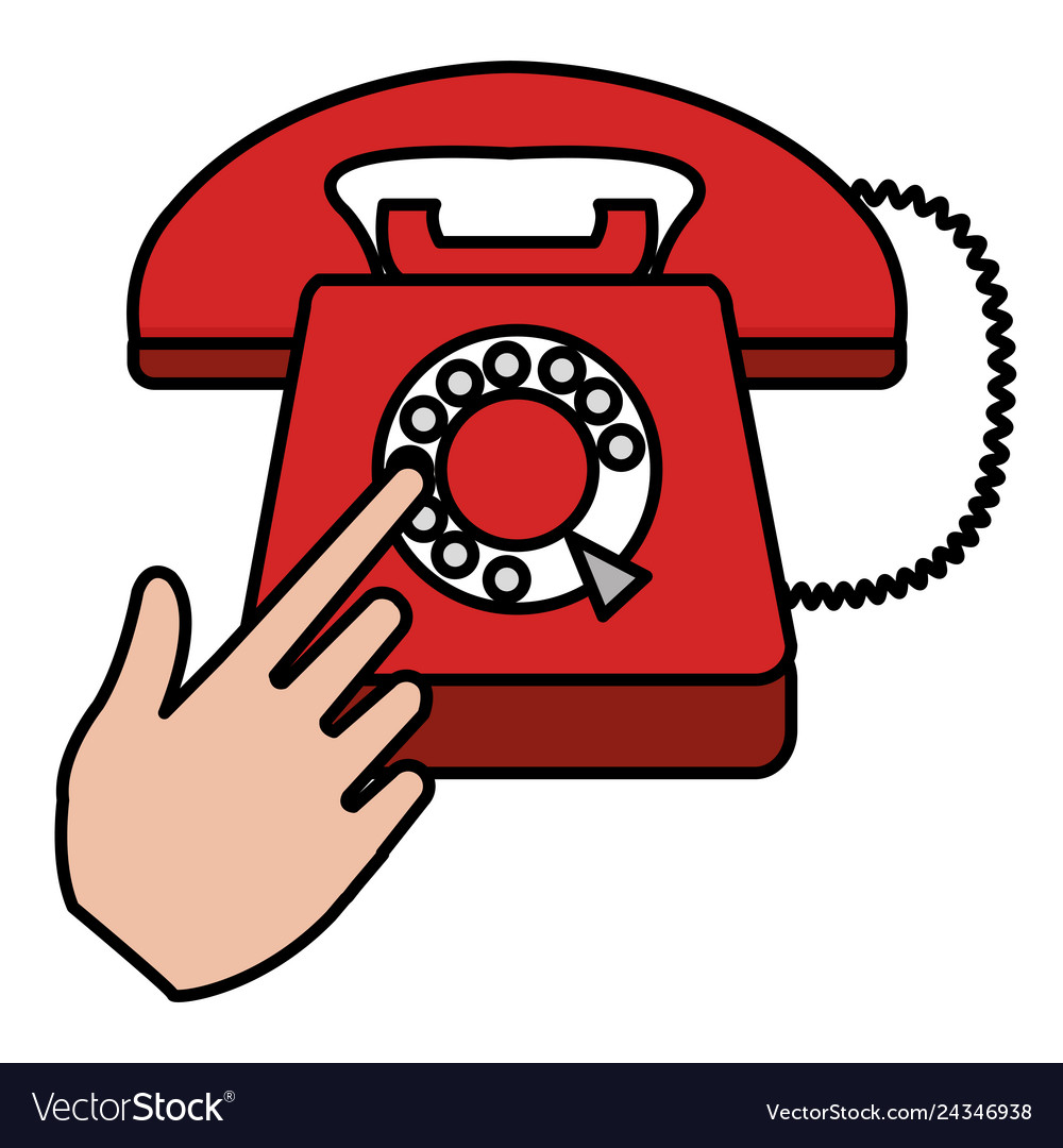 Hand using telephone icon