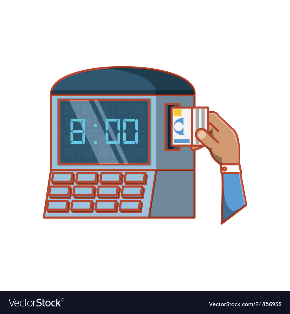 Hand with time control machine digital