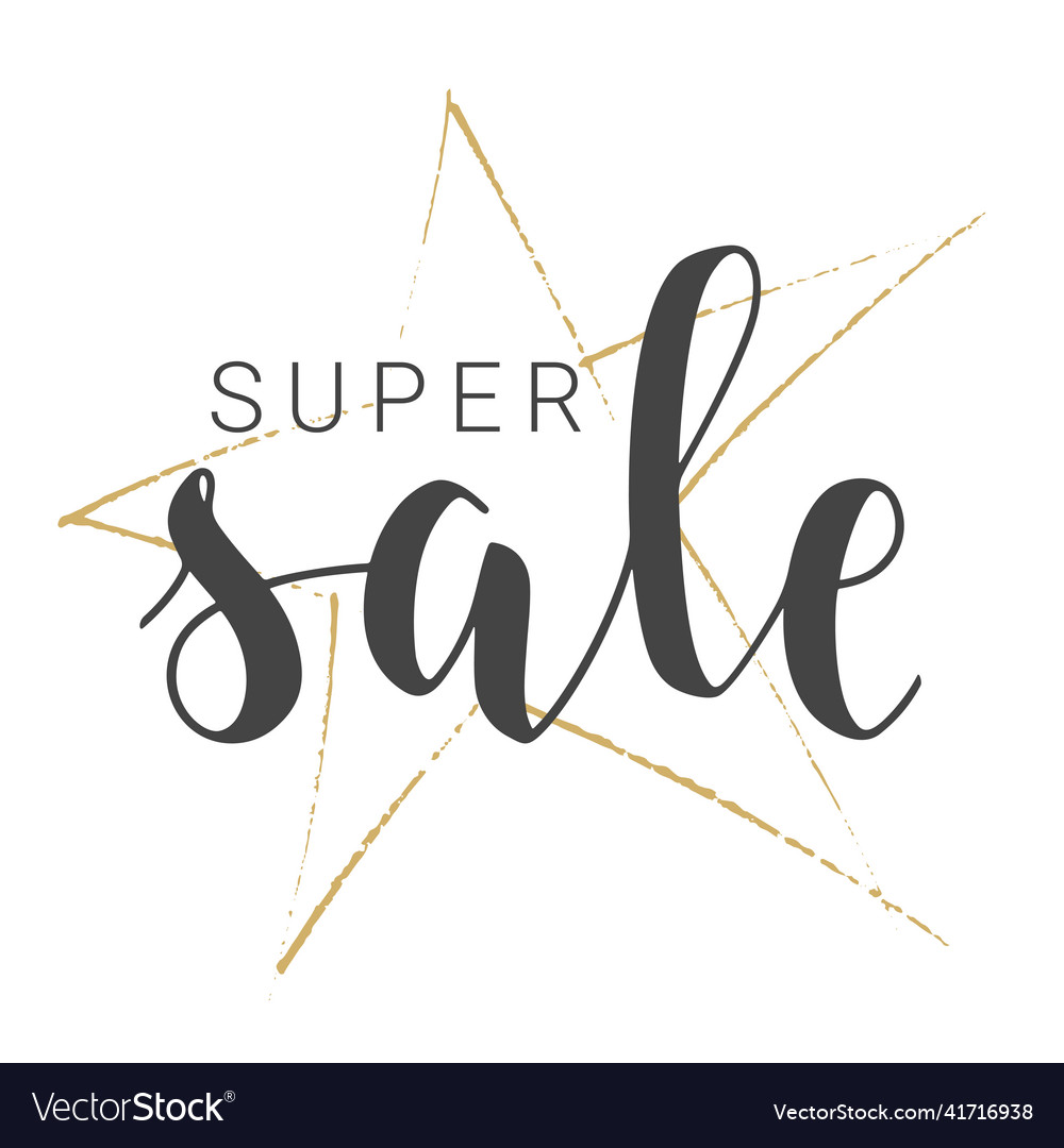 Handwritten lettering of super sale