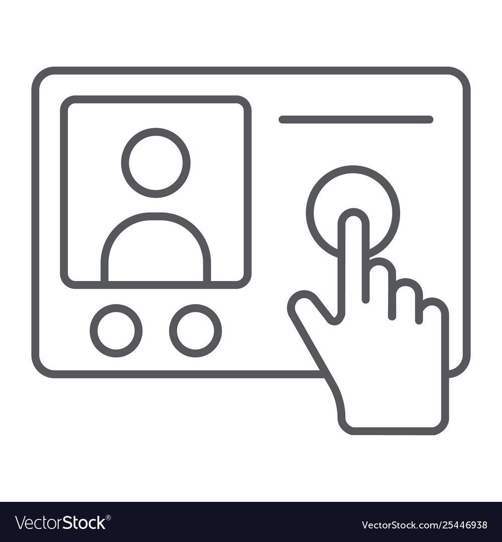 Intercom telephone thin line icon communication