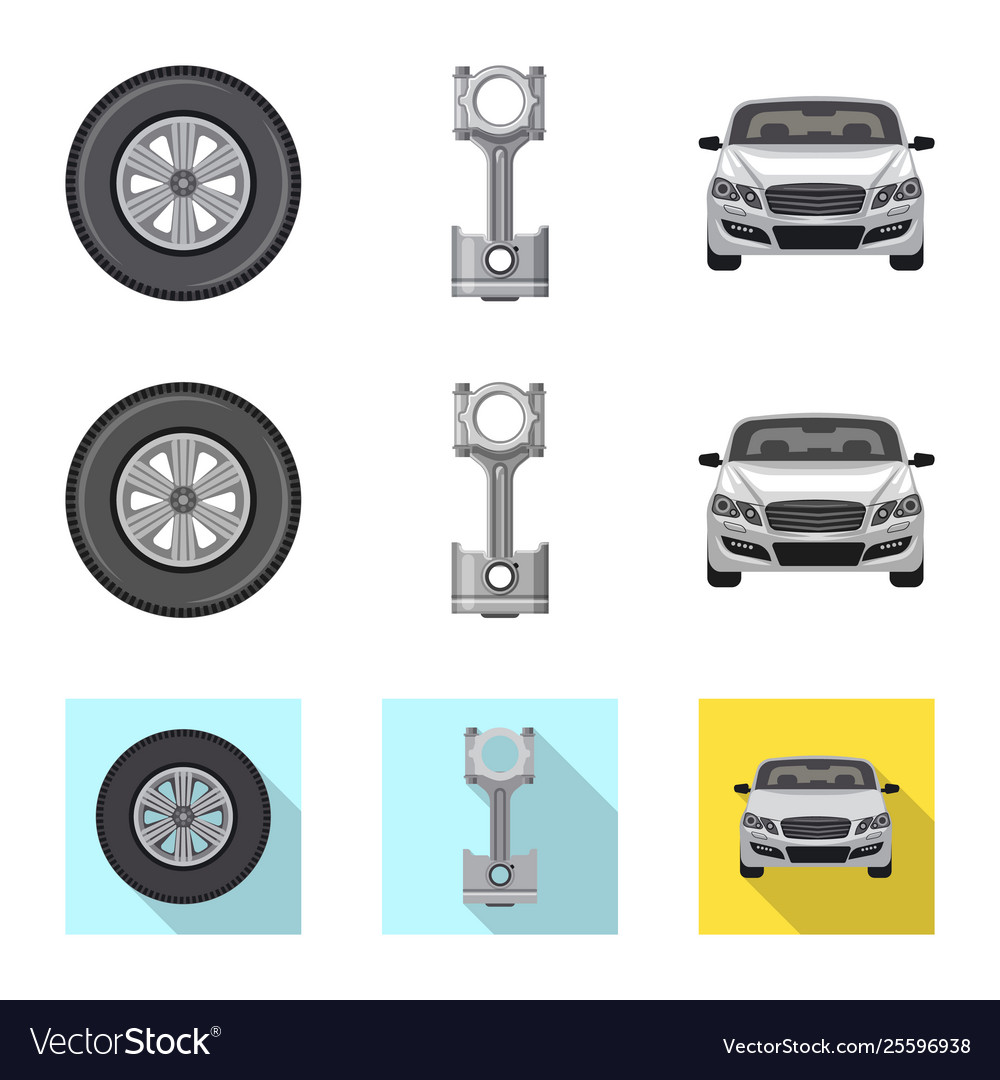 Isolated object auto and part logo set vector image Isolated object auto and part logo set
