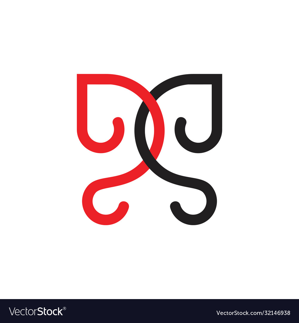 Buchstaben dd verknüpfte Kurven Linienschleife Design Logo vector image Buchstaben dd verknüpfte Kurven Linienschleife Design Logo