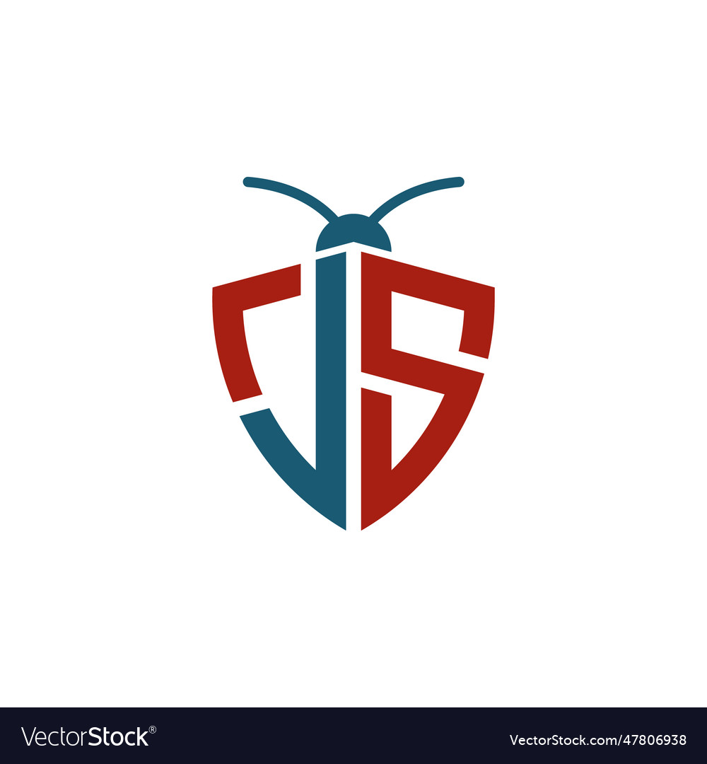 Letters js pest control logo vector image Letters js pest control logo