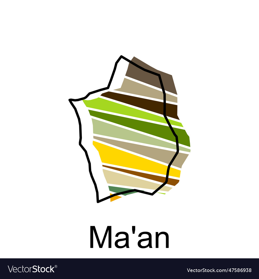 Ma an on a geographical map of jordan design vector image Ma an on a geographical map of jordan design