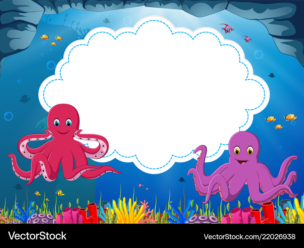 Ocean view with the cloud board blank space Vector Image