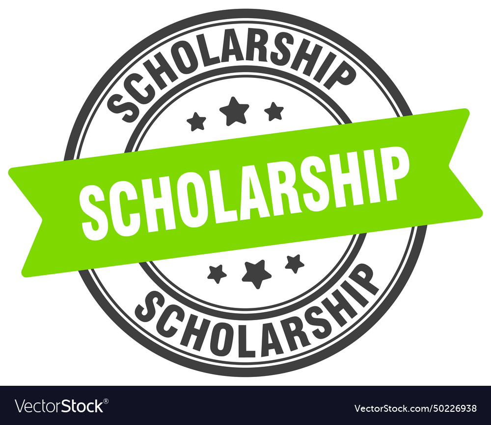 Scholarship stamp label Royalty Free Vector Image