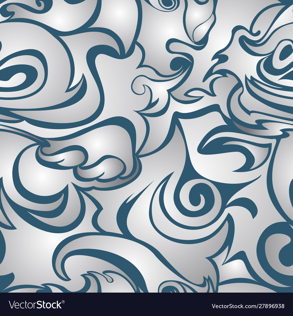 Seamless gray pattern on dark blue background