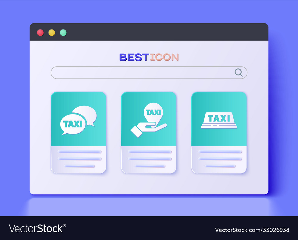 Set hand on map pointer with taxi call vector image Set hand on map pointer with taxi call