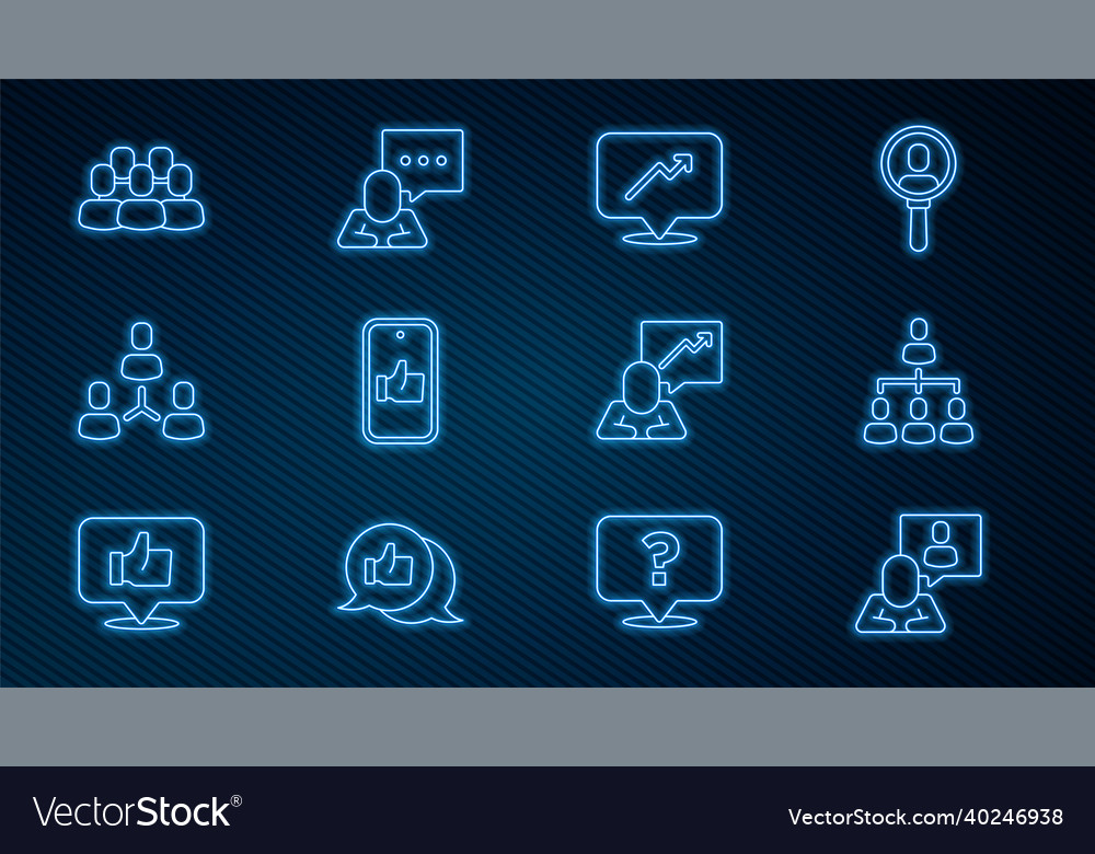 Set line head hunting hierarchy organogram chart vector image Set line head hunting hierarchy organogram chart
