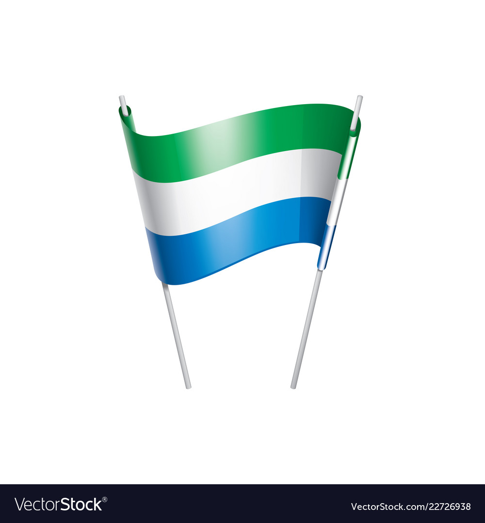 Sierra leone flag on a white Royalty Free Vector Image