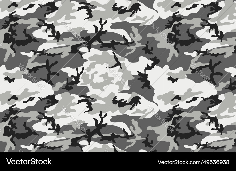 Snow camouflage woodland seamless pattern Vector Image
