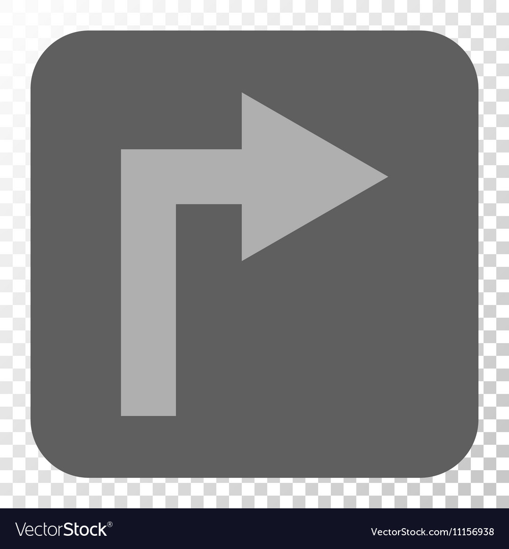 Turn right rounded square button