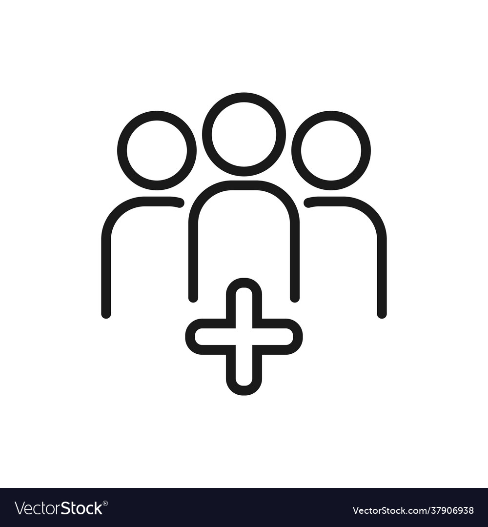 User add plus line icon on white background