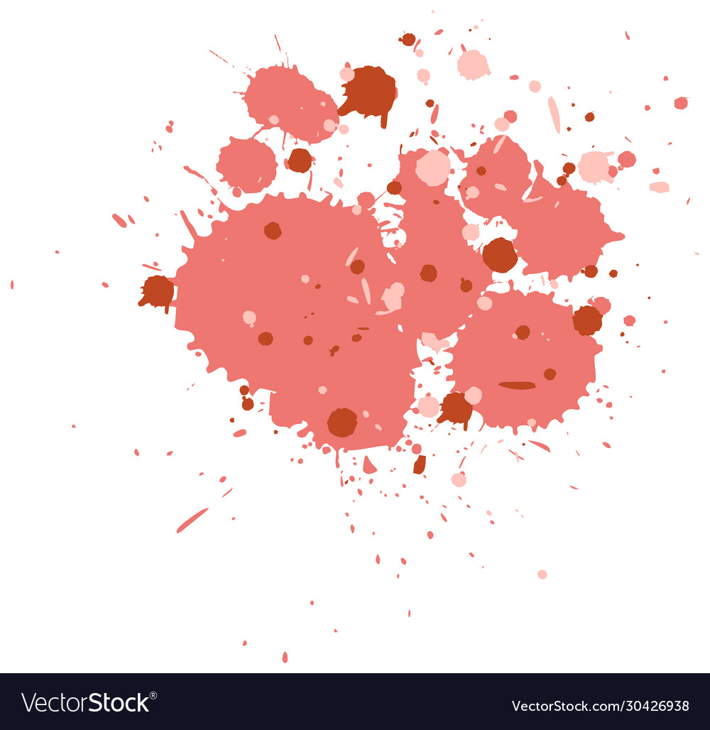 Watercolor splash in red on white background