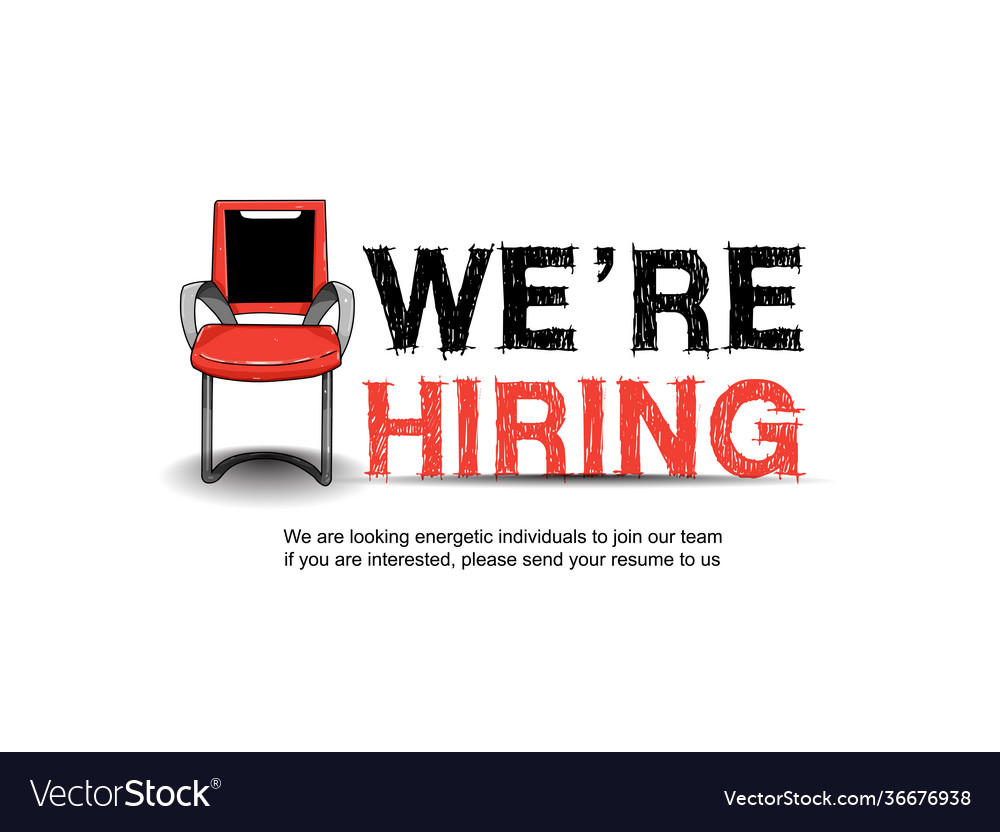 We are hiring concept design with empty chair