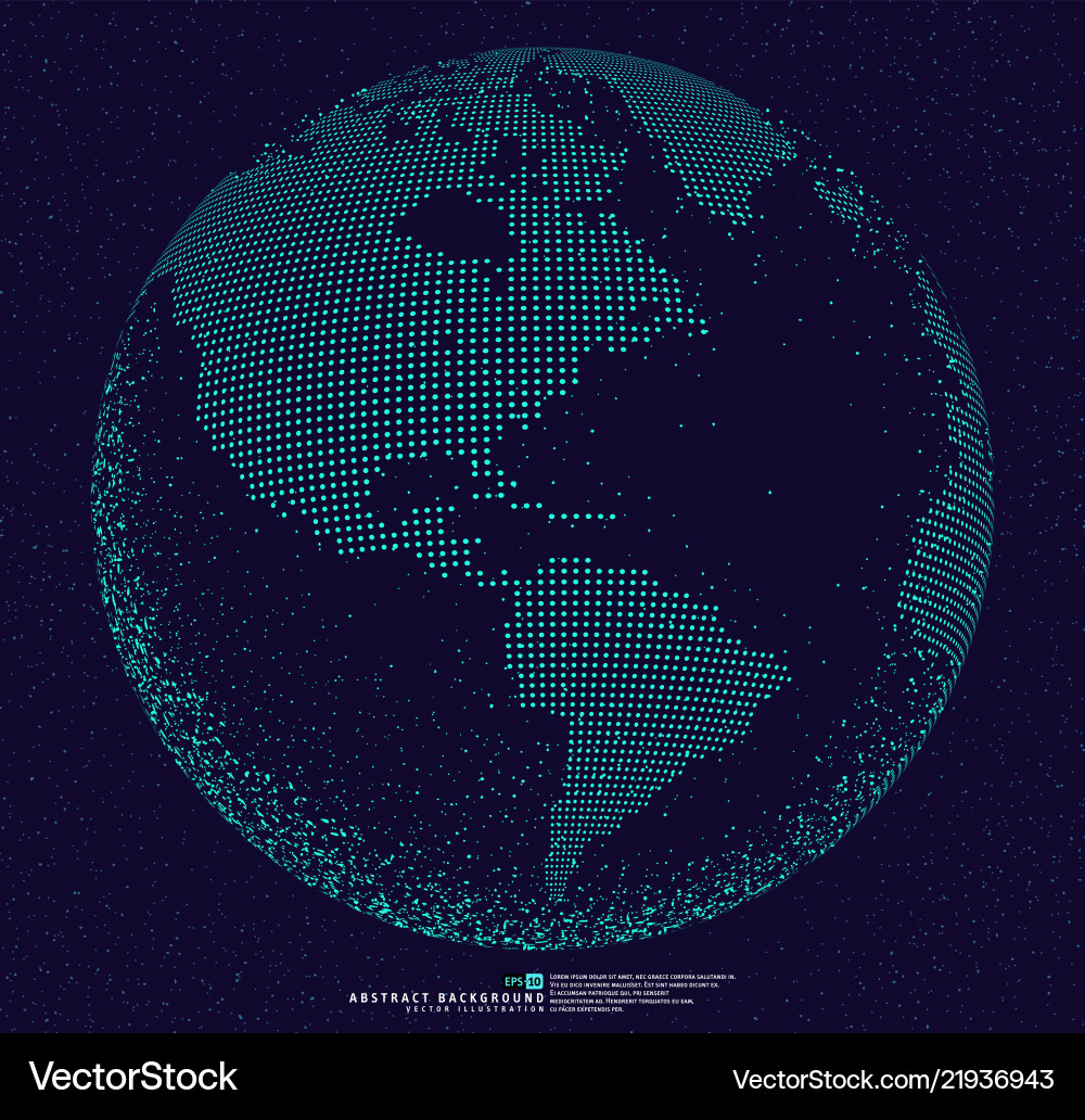 3d dotted globe abstract background Royalty Free Vector