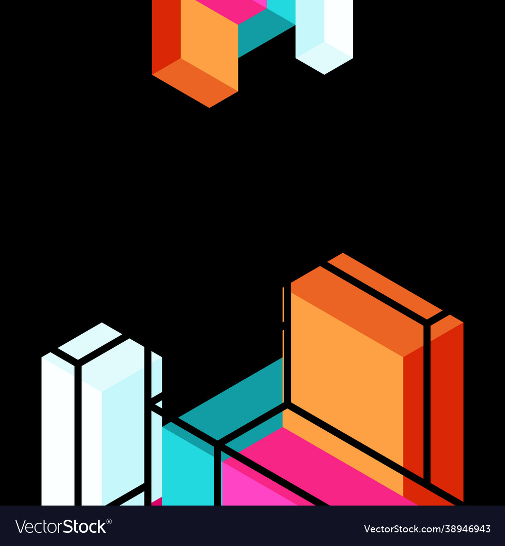 Abstract background 3d cubes cubic elements vector image Abstract background 3d cubes cubic elements