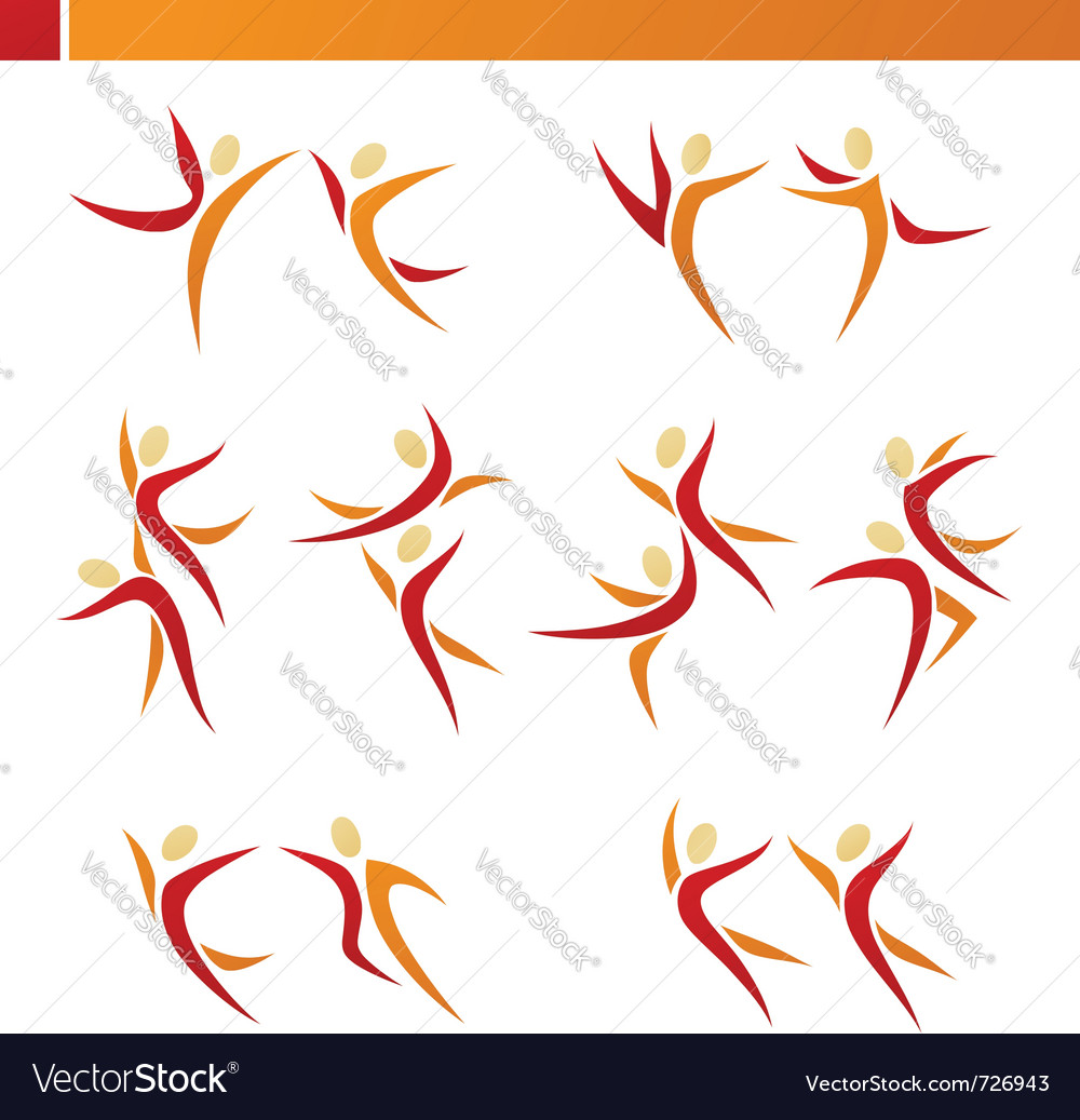 Abstract human logo template set Royalty Free Vector Image