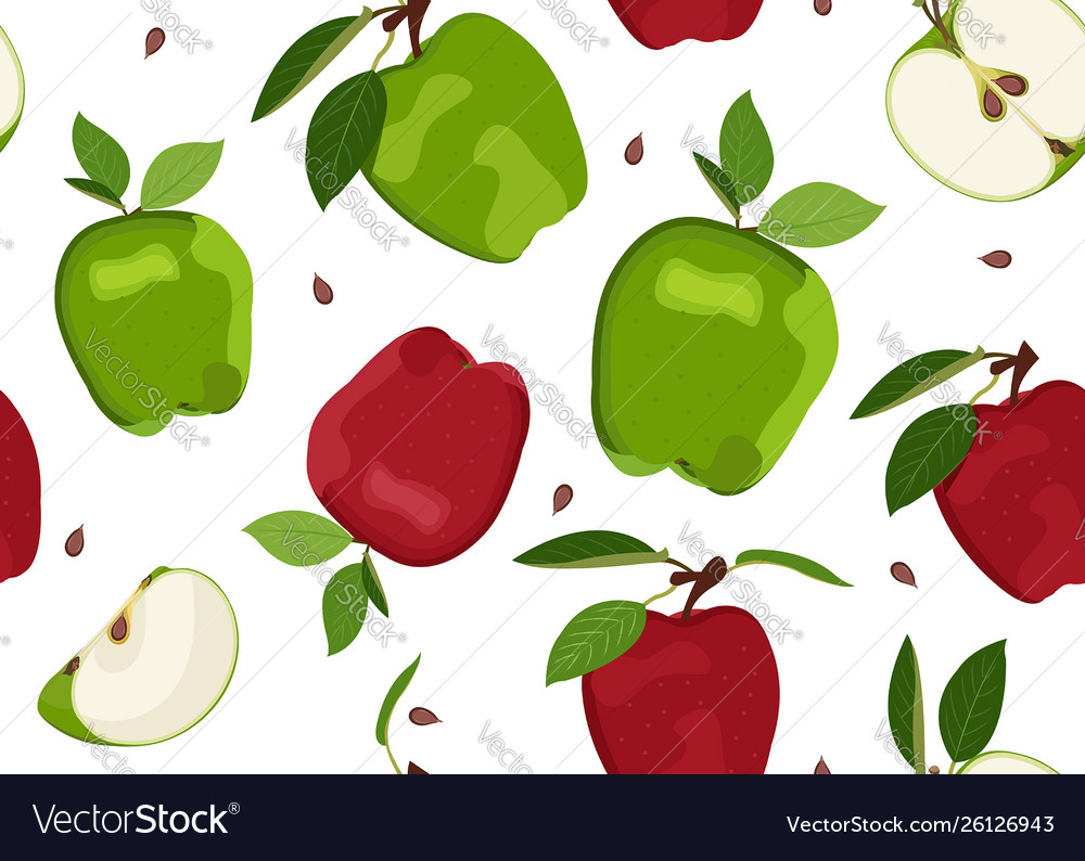 Apple Slice Pattern - Red & Green
