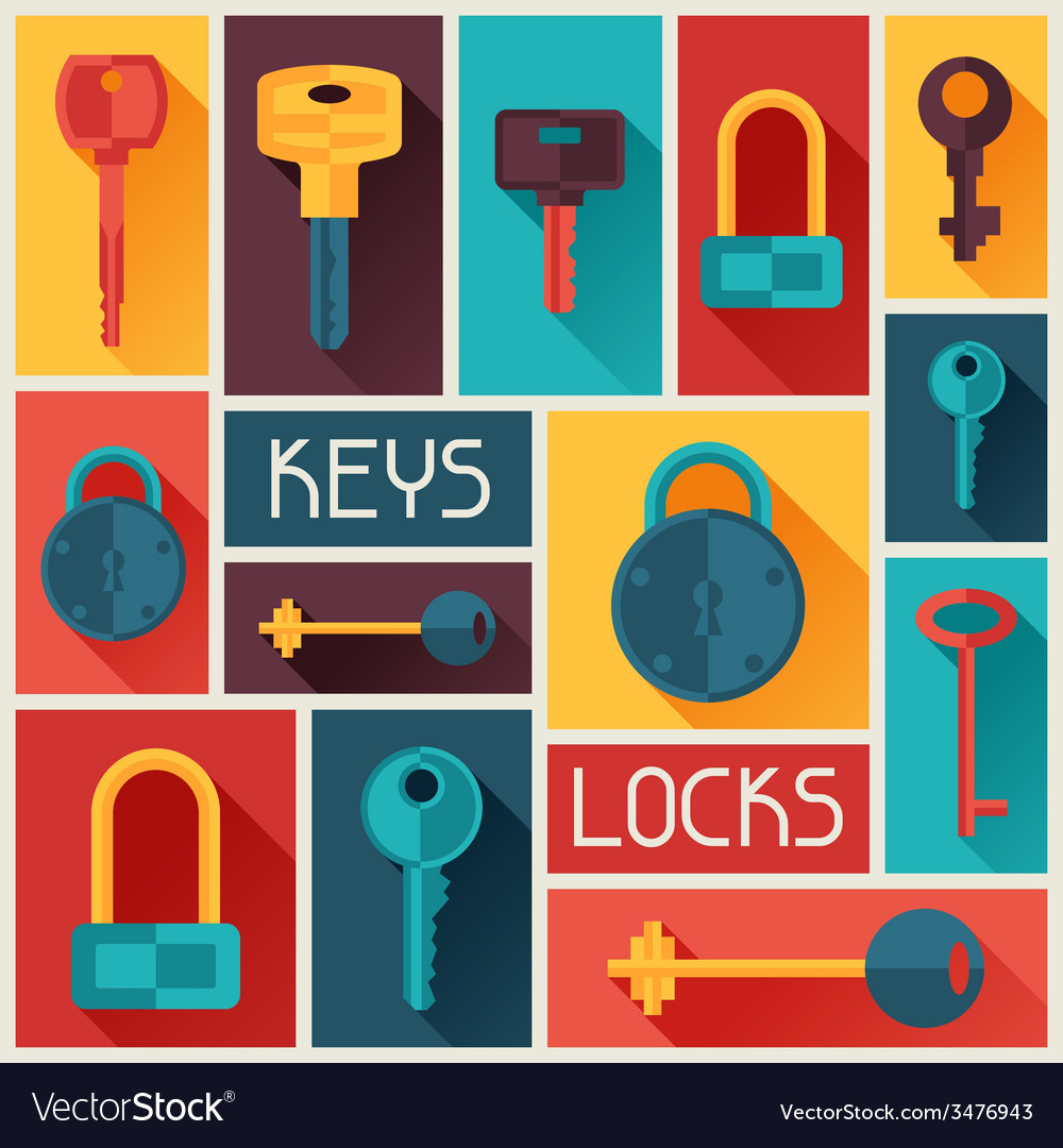 Background design with locks and keys icons