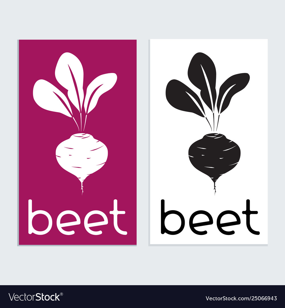 Beet logo icon sign tamplat silhouette Royalty Free Vector