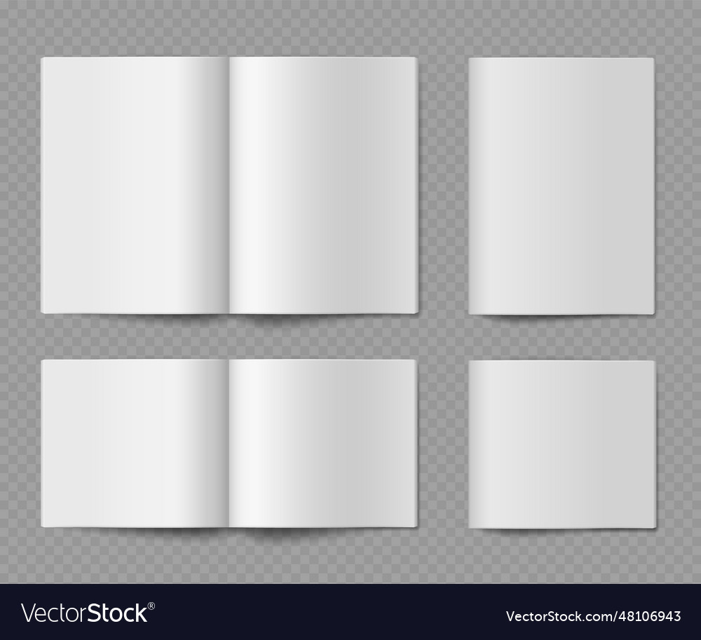 Booklet mockup open and closed horizontal empty