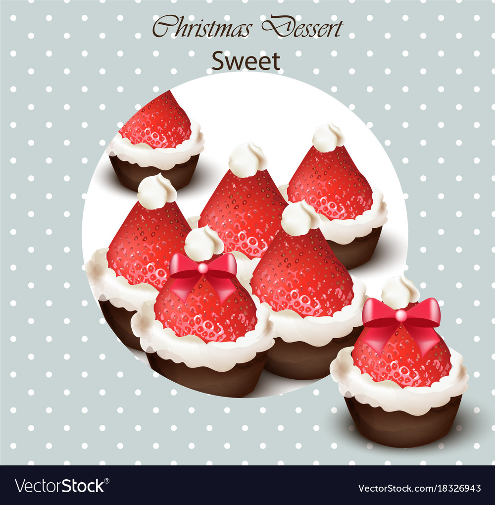 Christmas cupcakes with strawberries