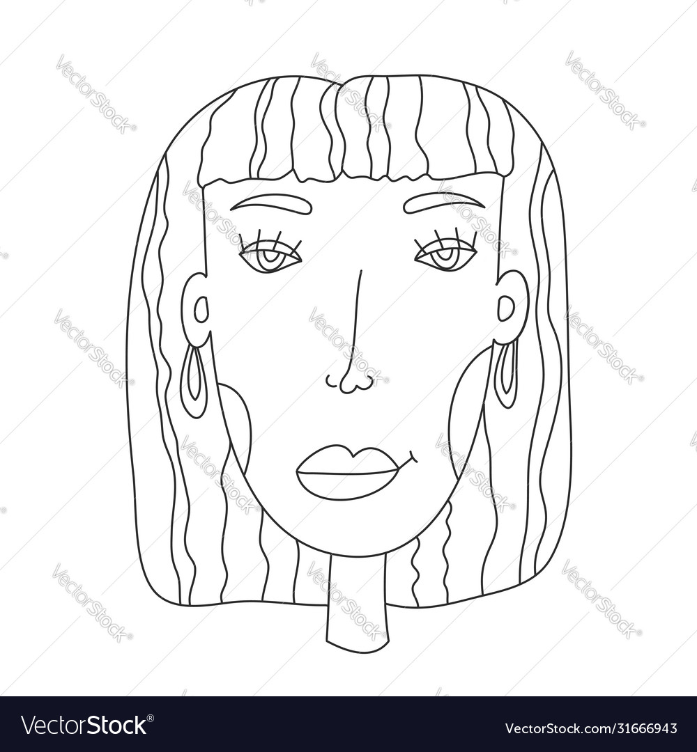 Malbuch für Erwachsene und Kinder Gesicht vector image Malbuch für Erwachsene und Kinder Gesicht
