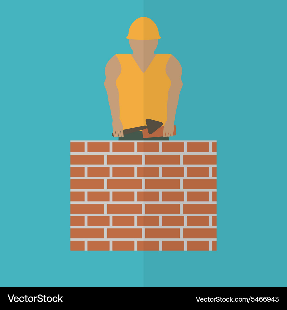 Construction worker flat icon Editable and design Vector Image