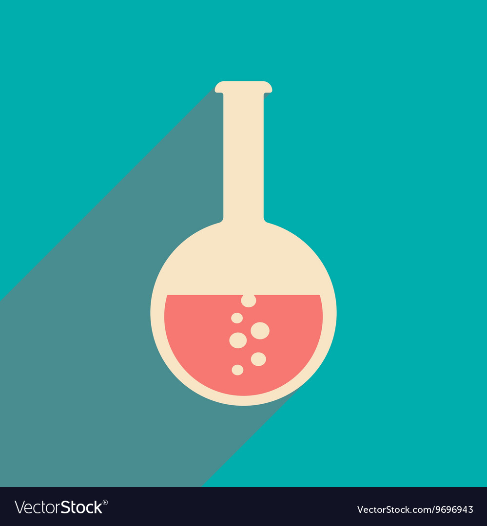 Flat with shadow icon and mobile applacation flask